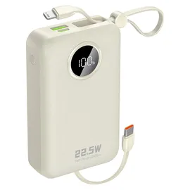 DUDAO K14+ 20000mah 22.5W Usb-c/usb-a Powerbank Mit Integriertem Iphone Lightning/usb-c-kabel – Weiß