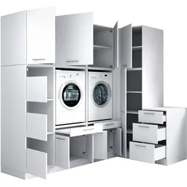 laundreezy Mehrzweckschrank-Set 253 x 238 x 68 cm Weiß