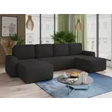 Sofnet Wohnlandschaft Cord 7-Sitzer Schwarz