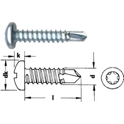 Bohrschraube Linsenkopf mit Torx verzinkt