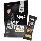 1kg Mammut Whey Protein Eiweißshake - Set inkl. Protein Shaker, Riegel, Powderbank oder Tasse (Apple Strudel, Mammut Protein Bar - Salty Peanut)