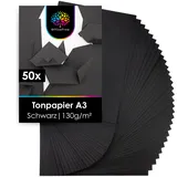 OfficeTree Tonpapier Schwarz A3 130g 50 Blatt