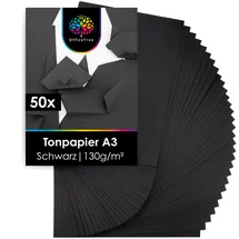 OfficeTree Tonpapier Schwarz A3 130g 50 Blatt