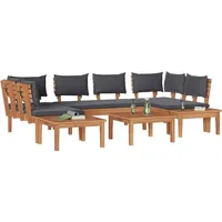 VidaXL 4-teiliges Gartenbank-Set mit Kissen - Robustes Teakholz