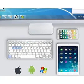 Retoo Tastatur Kabellose Wireless Keyboard mit Tasten, QWERTY Natürliches Tippen, 2,4 GHz, Funkverbindung, Kompatibel mit PC Notebook, Laptop Retoo