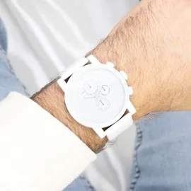 Oozoo weiß Leder Timepieces Herren Analog-Quarzuhr UOC11310 | Weiß