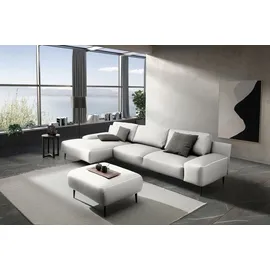 Designwerk Ecksofa DESIGNWERK "Forma L-Form, zeitloses Designsofa mit aktuellem Fuß", weiß (snow), B:344cm T:162cm, Leder;Struktur 98% Polyester, 2% Acryl, Sofas, Ecksofa, in hochwertiger Verarbeitung & tollem Sitzkomfort