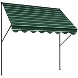 Angerer Klemmmarkise Exklusiv mit Handkurbel, Terrasse/Balkon, einfache Montage ohne Bohren, Made in Germany, hochwertiger Stoff, UV-beständig, höhenverstellbar, wasserabweisend, 350 cm Grün