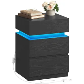 VASAGLE Nachtschrank SMARTIE 40 x 40 x 55 cm Schwarz