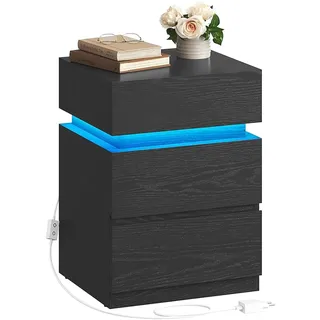 VASAGLE Nachtschrank SMARTIE 40 x 40 x 55 cm Schwarz