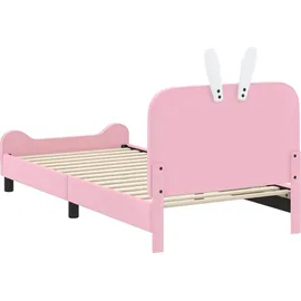 vidaXL Kinderbettgestell mit Kopfteil Rosa 80 x 200 cm PU