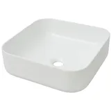 vidaXL Waschbecken Quadratisch Keramik Weiß 39x39x13,5 cm