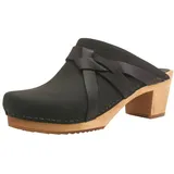Sanita Wood-Manuella Square Open Clog Black Gr.41 | Schwarz | 41