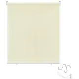 AUFUN Außenrollo Balkon Outdoor Rollo Wetterfest 100 x 140 cm Outdoorrollo Sonnenschutz Balkonrollo UV Schutz, Reflektierende Thermofunktion für Fenster & Türen, Beige