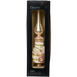 Christbaumspitze Glas Macarons 29cm Glitzer