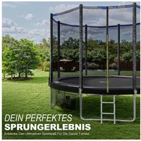 HOMALL Gartentrampolin Ø 228 cm Kindertrampolin Outdoor Trampolin, (Mit Sicherheitsnetz, Sprungtuch und Leiter Ø228/305/366CM,Verstärkte Halterung)