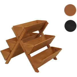 Mendler Pflanztreppe HWC-O15 56 x 56 x 70 cm Braun