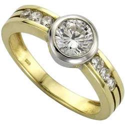 Celesta Gold Ring 375/- Gelbgold 2farbig Zirkonia