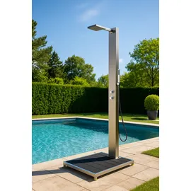 Ideal Edelstahl Eichenwald Modell 70 Glasdusche Tobago mit Bodenplatte in Anthrazit