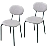 Hti-Living Stuhl Anella Cappucchino 2er-Set Esszimmerstuhl Besucherstuhl Leinenstoff HTI-Li