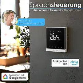 Echos Wandthermostat Heizung Smart Fußbodenheizung WLAN Raumthermostat Über Smartphone Tuya Smart Life Amazon Alexa Google Home steuerbar Thermostat Fußssbodenheizung Programmierbares Raumthermostat