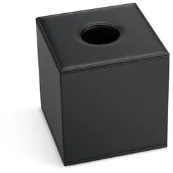 Elegante Taschentuchbox SHAPE Kunstleder Schwarz magnetischer Deckel
