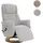 MCA Furniture MCA Relaxsessel + Aufstehhilfe HWC-N58, Fernsehsessel Sessel Fußstütze Bouclé Stoff Holz grau, Holz Natur
