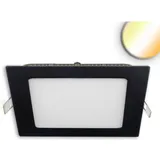ISOLED LED Downlight, 18W, eckig ultraflach schwarz, 225x225mm, Colorswitch 3000/3500/4000K, dimmbar