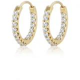 ELLI PREMIUM Paar Creolen »Ohrringe 375 Gelbgold goldfarben