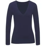 VIVANCE V-Ausschnitt-Pullover Blau 44/46