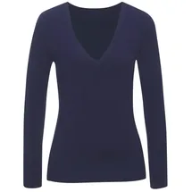 VIVANCE V-Ausschnitt-Pullover Blau 44/46