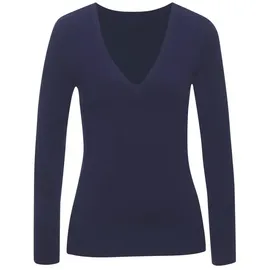 VIVANCE V-Ausschnitt-Pullover Blau 44/46