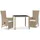 vidaXL Garten-Essgruppe 3-tlg. Beige