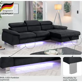 Cotta Ecksofa Komaris, Ecksofa, wahlweise mit RGB-LED-Beleuchtung und Bettfunktion/Bettkasten, beige