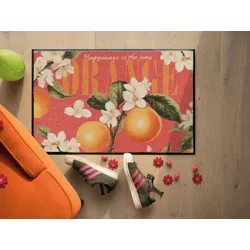 Fußmatte SALONLOEWE, orange (orange, gemustert), B:50cm H:7mm L:75cm, Polyamid, Polyamid, Teppiche