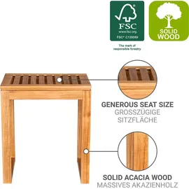 Wenko Badhocker Mod. Fondi aus massivem Akazienholz 60 x 39 x 30 cm braun