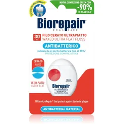Biorepair Dental Floss Waxed Ultra Flat ungewachste Zahnseide für empfindliche Zähne Red 30 m