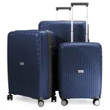 Hauptstadtkoffer TXL - 3er Kofferset, TSA, Trolley-Set, 4 Rollen, Rollkoffer, EXTRA LEICHT, Reisekoffer, (S, M & L), Dunkelblau