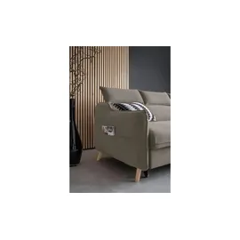miuform Eckcouch Velours 2-Sitzer Beige