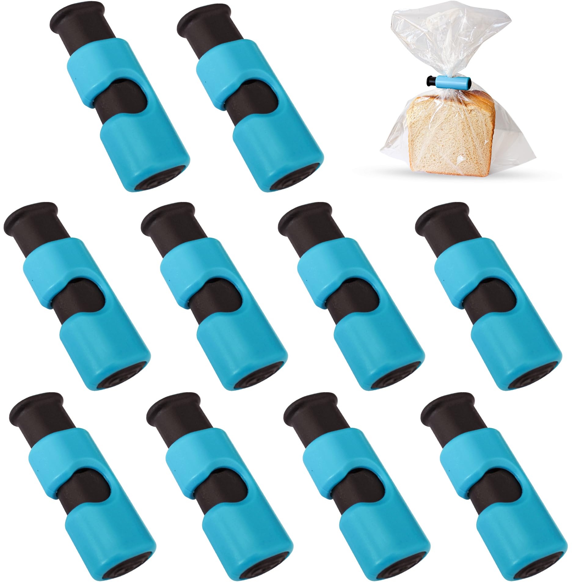 Foodbuddy® Verschlussklammern für Tüten | 10 Stück Verschlüsse für Gefrierbeutel | Gefrierbeutelverschluss | verschlussclips für Beutel | tütenverschluss | tüten Verschluss (Blau)