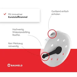 BAUHELD BAUHELD® Rollladen Gurtwickler Aufputz Mini Aufklappbar mit Kunststofftrommel Weiß