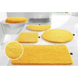 Bruno Banani Badematte Lana, Badvorleger, Badezimmer Teppich, Höhe 25 mm, rutschhemmend beschichtet, fußbodenheizungsgeeignet, schnell trocknend, strapazierfähig, Polyacryl, rund, Badteppich, Badematten, unifarben, auch als 3 teiliges Set & rund gelb rund | Ø 80 cm x 25 mm