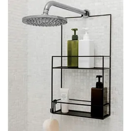 Umbra Cubiko Duschregal Duschablage, Dusch Caddy mit 2 Ablagefächern aus Metall, 30,5 x 60 x 11 cm