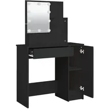 vidaXL vidaXL, Schminktisch, mit LED Schwarz 86,5x35x136 cm)