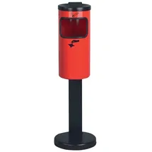Tkg Abfall-Ascher Rondo rot mit Standfuß