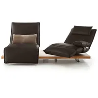 Koinor 2-Sitzer-Sofa, Eiche, Dunkelbraun, Holz, Leder, Echtleder, Anilinleder, Balkeneiche, massiv, Uni, Füllung: Polyetherschaumkern, 240x63x115 cm, Goldenes M, Made in Germany, Dgm, Typenauswahl, Lederauswahl, Stoffauswahl, Hocker erhältlich, motorische Relaxfunktion, Wohnzimmer, Sofas & Couches, Sofas, 2-Sitzer Sofas