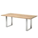 Niehoff Noah Gartentisch 220 x 95 x 76 cm Teak geölt/braun/silberfarben