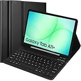 KTOITION Tastatur Hülle für Samsung Galaxy Tab A11+ Plus 2025 Tablet SM-X310/X315/X236,Kabellose Bluetooth- Galaxy Tab A9+ Plus 2023(SM-X210/X216/X218) Tastatur mit verstellbarem Ständer (Schwarz 1)