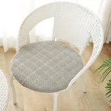 EXZFW Rund Sitzkissen, Stuhlkissen Sitzpolster rund, Kordsamt runde Weiche Sitzauflag, Polster Auflage Kissen, Stuhlauflage rutschfest Sitzpolster für Haus & Garten Büro,Light Gray,6er Set 35cm