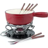 Swissmar Gusseisen Fondue-Set LUGANO 9 teilig kirschrot